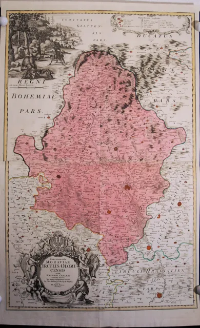 OLMÜTZ sehr große Landkarte bei Homann 1720 - schönes Original!