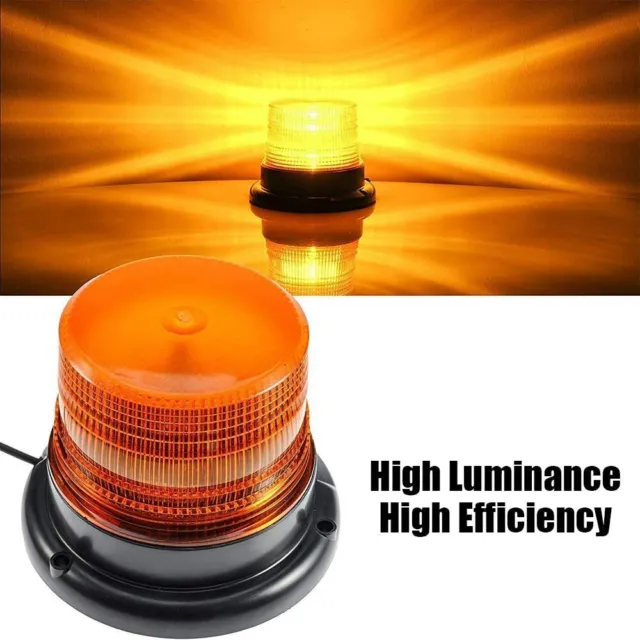 Amber 48 LED Car Strobe Light Warning Light Flash Beacon Light Rooftop Emergency