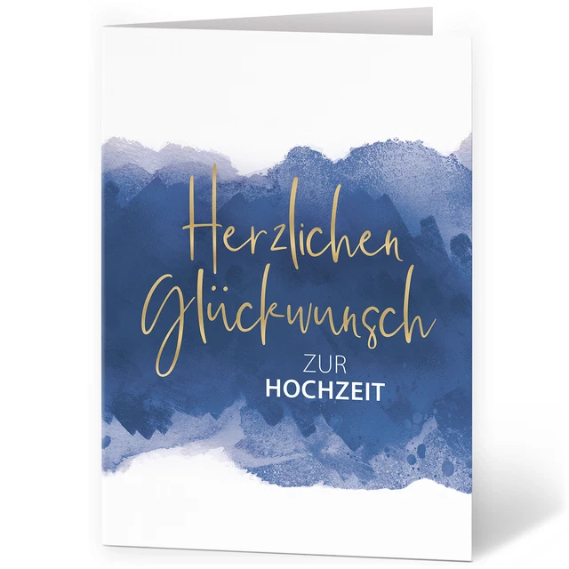 Afie Hochzeitskarte Mit Vergoldeter Herzgirlande – 11,5x17 Cm Geschlossen, Inkl. Umschlag, Made In France, PEFC-Papier