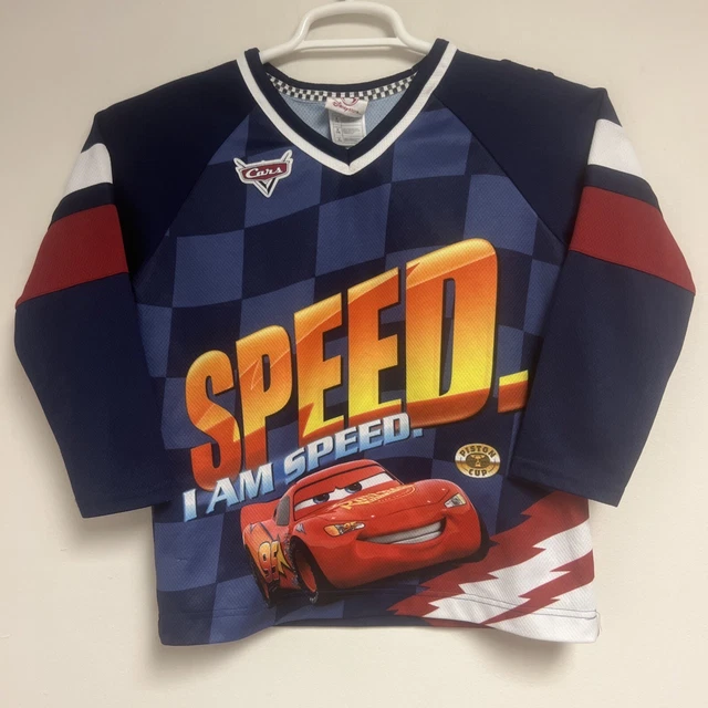 DISNEY STORE PIXAR Cars Lightning McQueen I Am Speed Hockey Jersey