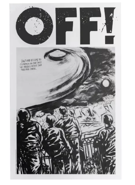 Shepard Fairey Obey Giant Raymond Pettibon OFF!  Unsigned 15.5x24” 300 IN HAND