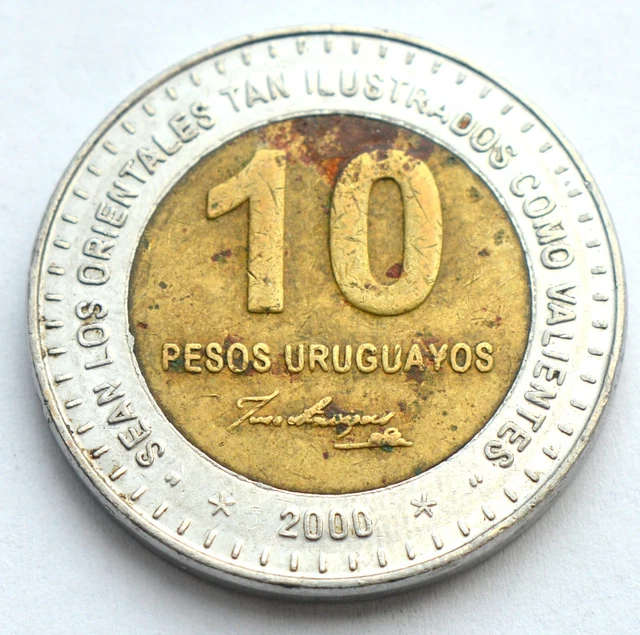 Uruguay 10 Pesos 2000 Old Coin