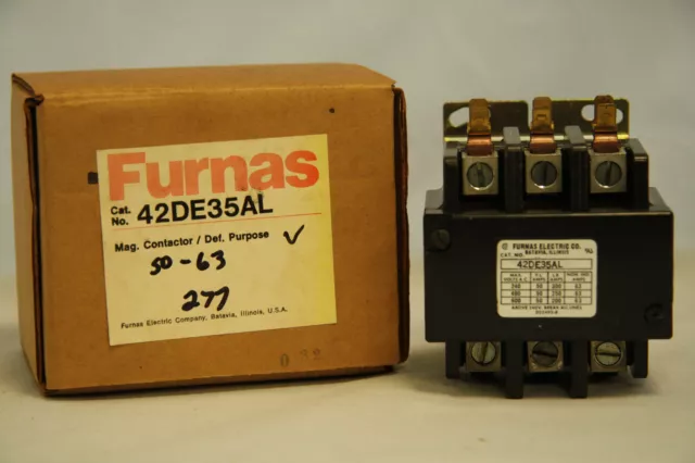 Furnas 42DE35AL Definite Purpose Contactor 3 Pole 277V 60Hz Coil