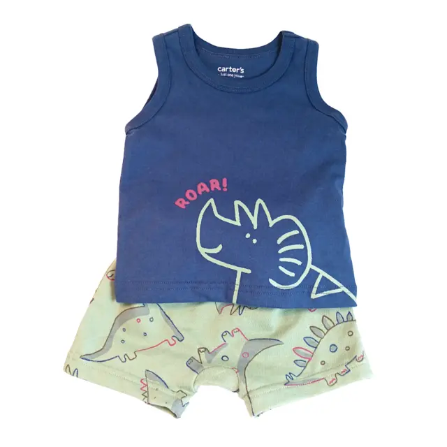 NWT Carters Baby Boy 2 Piece Dinosaur Roar Short Outfit Size 3 Mo