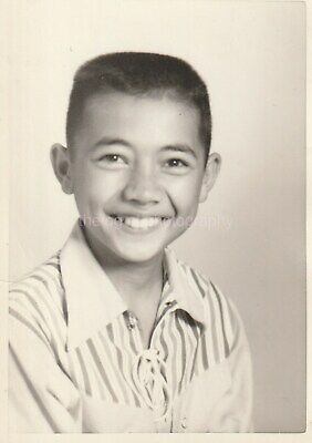 PORTRAIT OF A BOY Found Photograph bw FREE SHIPPING Original VINTAGE 92 4 J