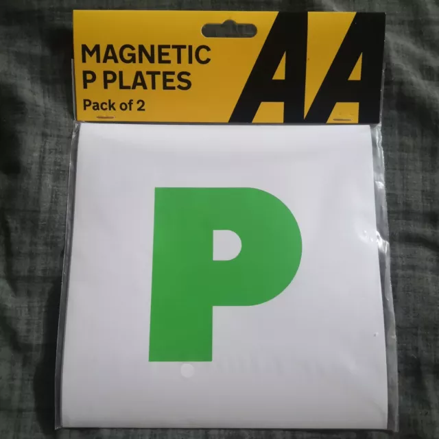 AA 2 x Fully Extra Strong Magnetic Car P Plates Learner New Driver