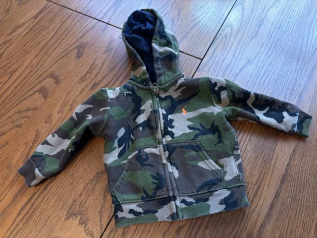 polo ralph lauren boys 12 months hooded zip sweatshirt camo