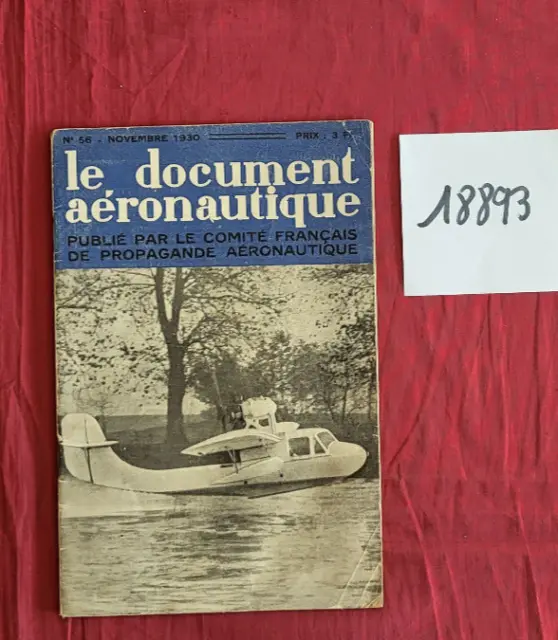 N° 18893 / revue le document aéronautique n°56. 11-1930  / hydravion HEINKEL ...