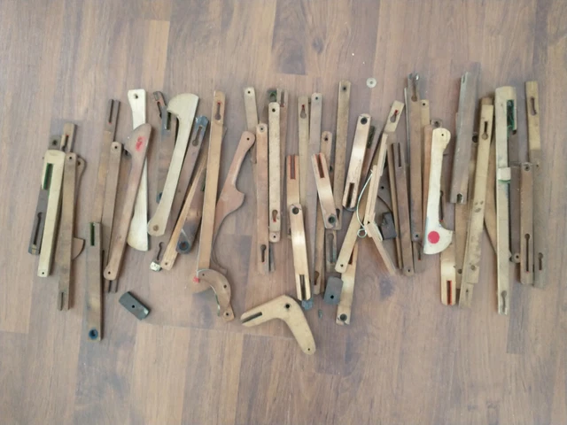 Antique Pump Reed Organ Connectors, Actuators, Control & Lift Rods, Large Lot A