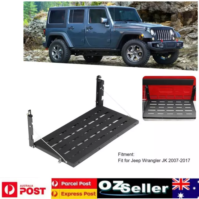 Foldable Tailgate Rear Door Table Storage Cargo Shelf Rack Metal Jeep Wrangler