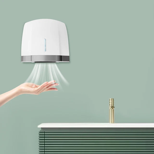 Secador de manos automático de alta velocidad 1800 W limpiador de aire caliente de alta velocidad para baño comercial en casa