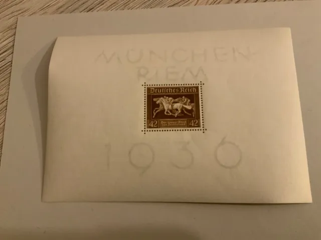Deutsches Reich Block 4 München Riem 1936 postfrisch!!!