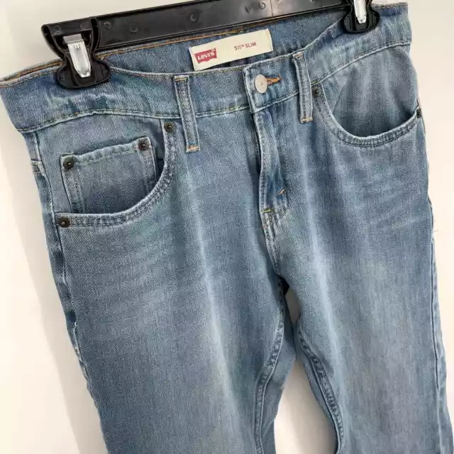 Levi’s 511 Slim Jeans Boys Sz 16R 28x28 Blue 5 Pocket Medium Wash Stretch 2