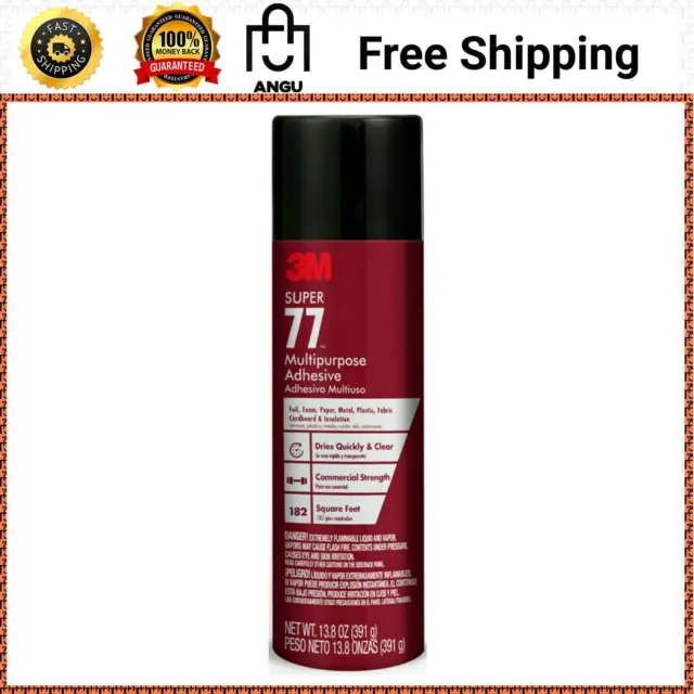 3M Super 77 Multipurpose Adhesive , 13.8 oz Can , Fast-Drying and Versatile