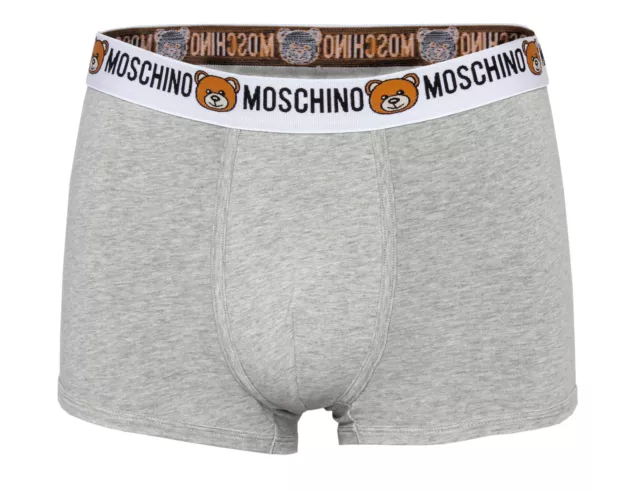 NWT BI-PACK WITH 2 MOSCHINO BOXER TRUNKS Teddy bear grey cotton Italy 2XL us XL