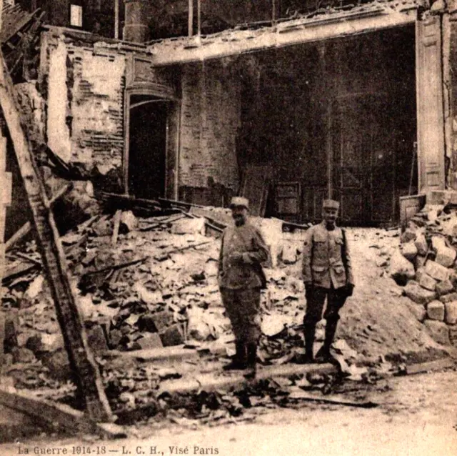 Houses Broken Down on Gravière Street Chalons-Sur-Marne France 1918 Postcard WW1