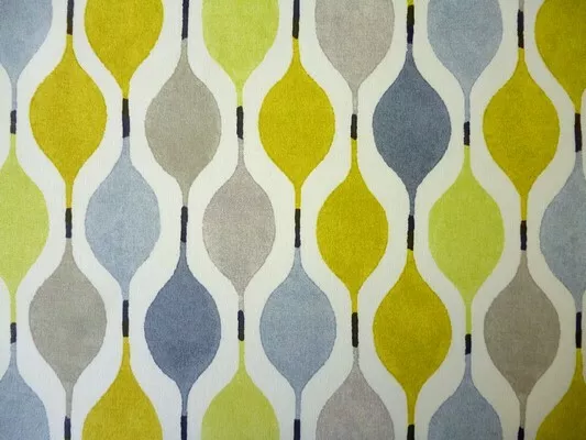 Ochre Grey Verve Geometric Prestigious Cotton Curtain/Blind/Upholstery Fabric
