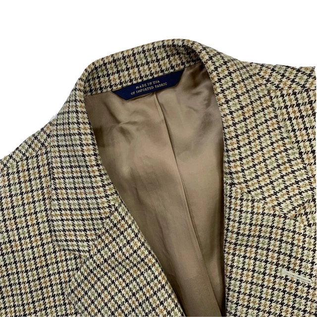 Uomo 42 R Brooks Brothers 1818 Madison Marrone Mini Plaid Lana Giacca