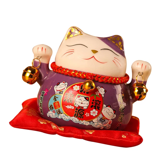 XIALON 20,8 cm in ceramica gatto fortunato Maneki Neko Fortune Cat Feng Shui Crafts Salvadanaio Decorazione per la casa