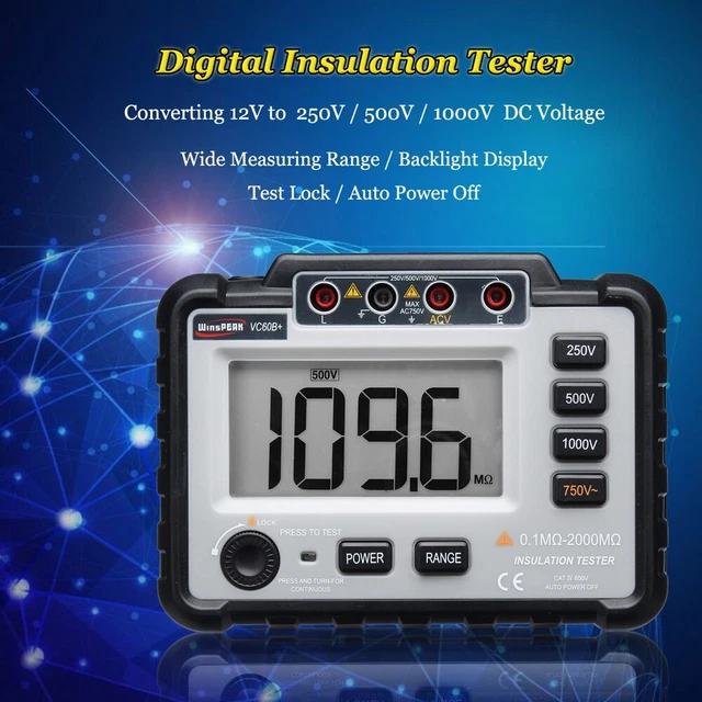 VC60B+ DIGITAL INSULATION Resistance Tester MegOhm MegOhmmeter Meter W