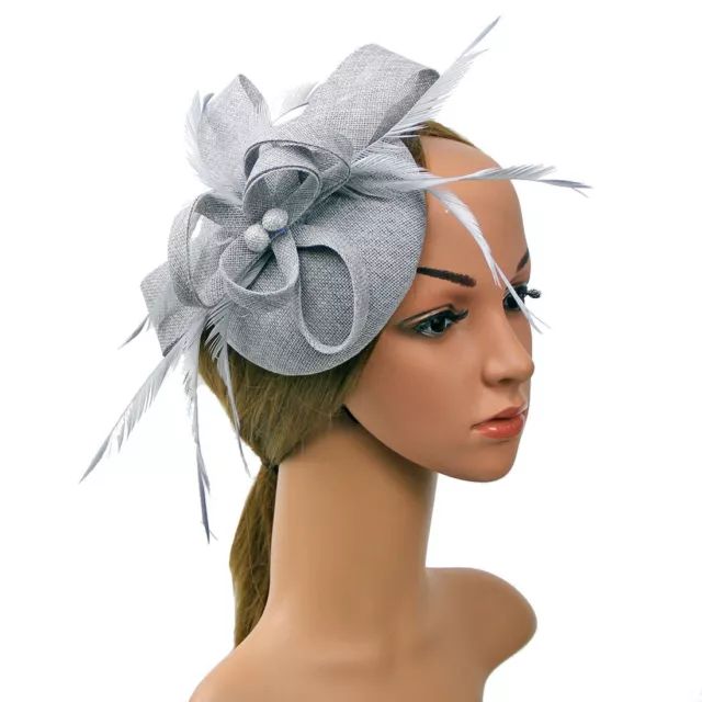 Wedding Royal Ascot Formal Race Flower Feather Hair Hat Fascinator Headband Clip