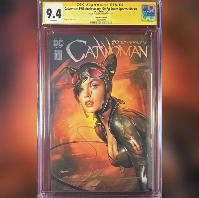 Catwoman 80Th Anniversary #1 Variant Cover Cgc 9.4 Ss Signed By Shannon Maer