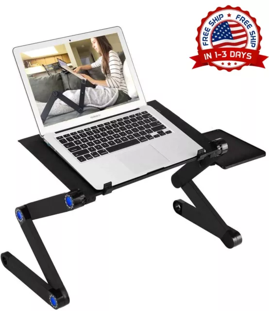 Mesa De Ordenador Escritorio Para Cama Laptop Plegable Portatil Con Ventilador