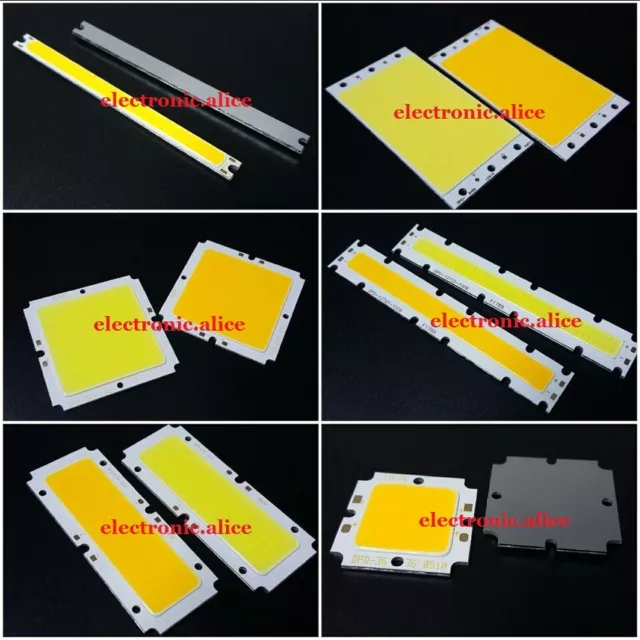 1W-50W 12V 24V 36V COB LED Square/ Strip Light Lamp Bead Chip diy Long Life