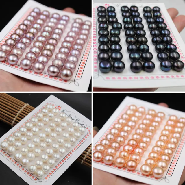 5-12mm Natural Freshwater Pearl Loose Beads Half Drilled for Jewelry Making DIY