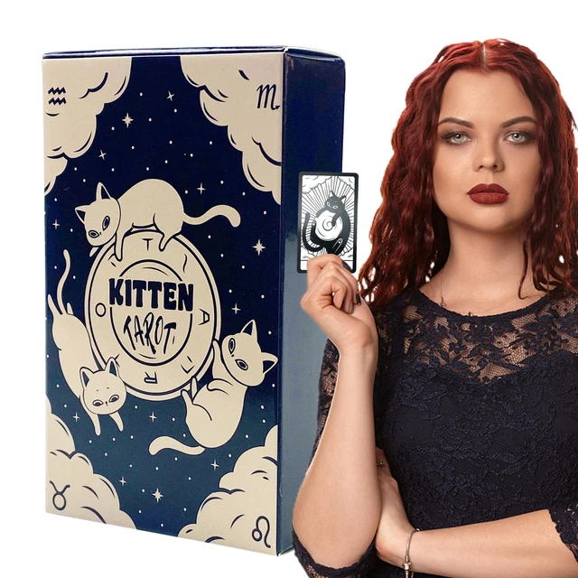 KITTEN TAROT DECK Card Game Oracle Divination Fortune Telling 78pcs ...