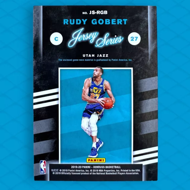 RUDY GOBERT 2019-20 NBA Panini Donruss Jersey Series Jersey Patch Card ...
