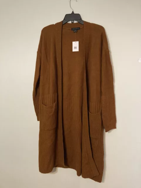 Sanctuary Cozy On Up Open Front Cardigan Brown Size S