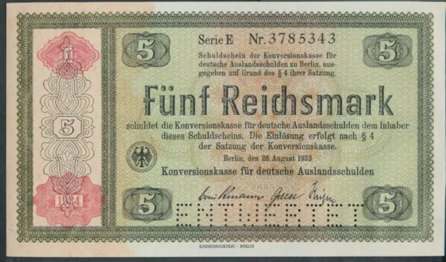 Banknoten Deutsches Reich Rosenbg: 708E1 mit Perforation ENTWERTET,Konver (10298
