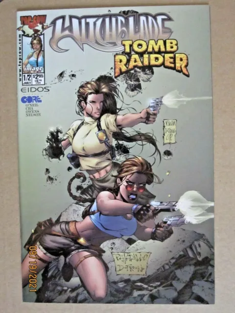 2000 Eidos/Top Cow/Image Comics Witchblade/Tomb Raider #1/2 Keu Cha Cover