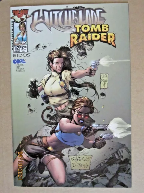 2000 Eidos/Top Cow/Image Comics Witchblade/Tomb Raider #1/2 Keu Cha Cover