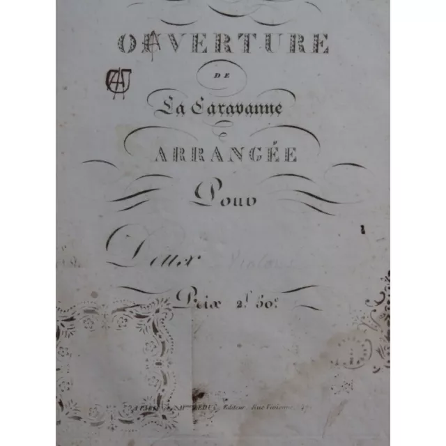 GRÉTRY André La Caravane du Caire Ouverture 2 Violons ca1810