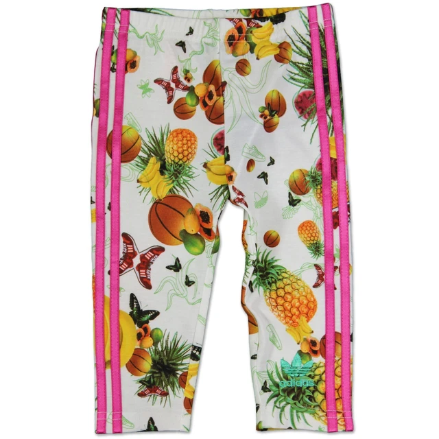 Adidas Original Fille Fleur Fruits Pantalon Bébé Enfants Legging Blanc Rose 68