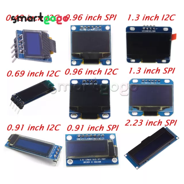 0.49/0.69/0.91/0.96/1.3/2.23 inch OLED Display Module IIC I2C Screen for Arduino 2