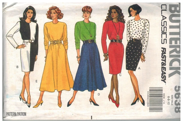5638 UNCUT Vintage Butterick SEWING Pattern Misses Loose Fitting Dress Fast Easy