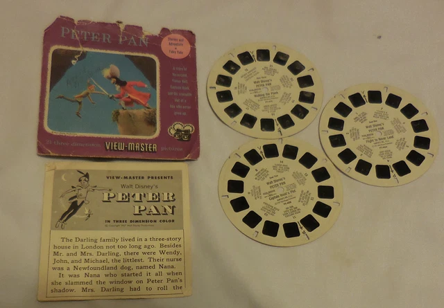 3 reels Peter Pan 1957 View-Master Packe FT-40A FT- 40B FT-40C Walt Disney