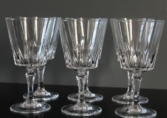 6 verres à vin blanc porto  en cristal d'Arques modèle Versailles 2