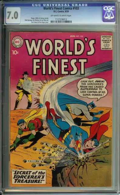 World's Finest #103 Cgc 7.0 Ow/Wh Pages // Dc Comics 1959