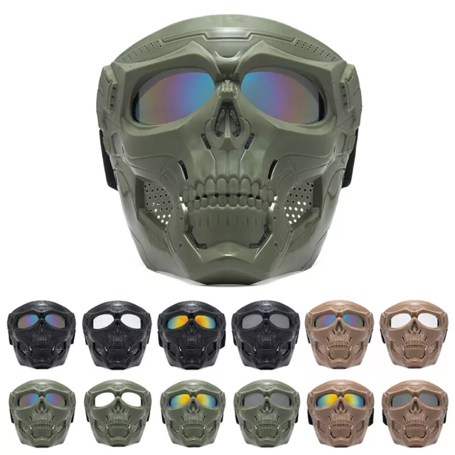 Occhiali da moto teschio scheletro maschera viso ATV corse Halloween festa occhiali