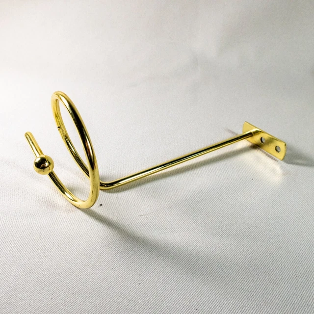 Vintage Spiral Brass Gold Tone Metal Curtain Tie Backs Drapery Hooks Set of 2 4