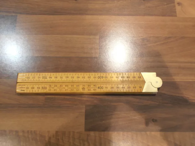 Vintage Rabone & Chesterman No 1161 4 fold 1 metre Boxwood Ruler