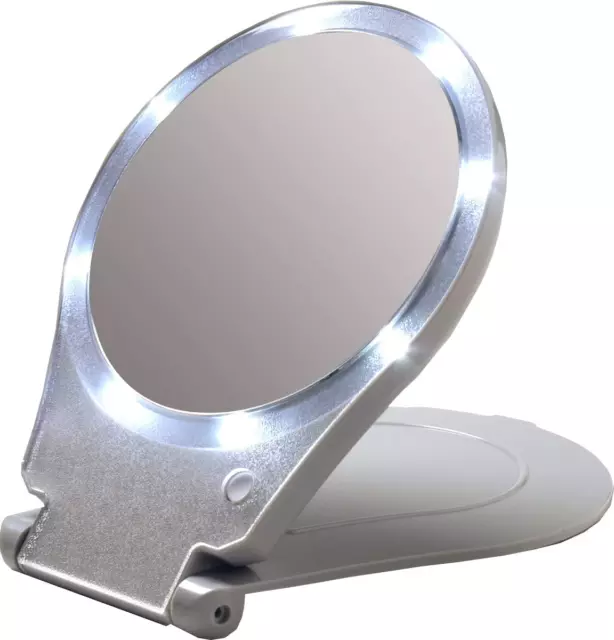 Tabletop Mount LED Lighted Travel and Home 10X Magnifying Mirror