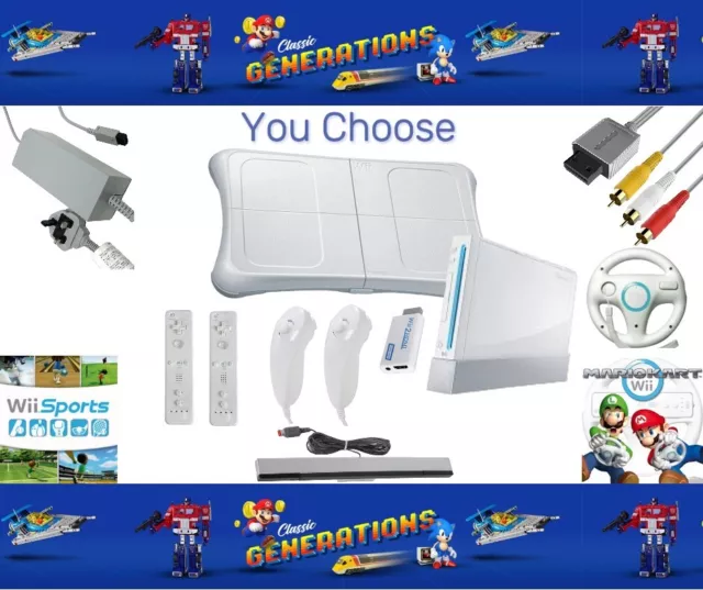 Nintendo Wii Console YOU CHOOSE HOW MANY CONTROLLERS 20 FREE GAMES SAME DAY POST