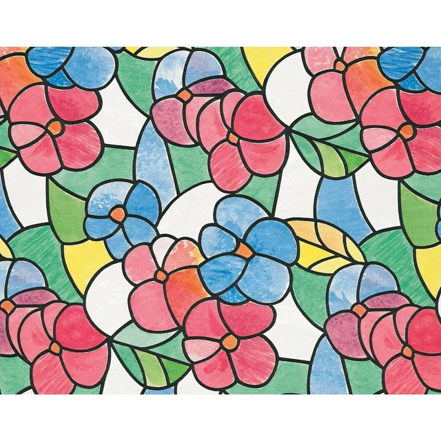 DC-Fix Red & Blue Stained Glass Window Film 17.75" x 157.46" P/N 346-0117