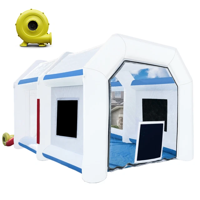Bonooth Upgraded 13x10x8FT Inflatable Paint Booth for Auto Parts with Filters