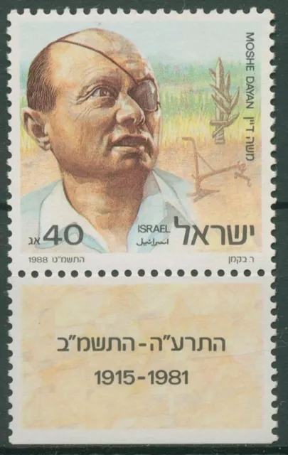 Israel 1988 Außenminister Moshe Dayan 1108 mit Tab postfrisch